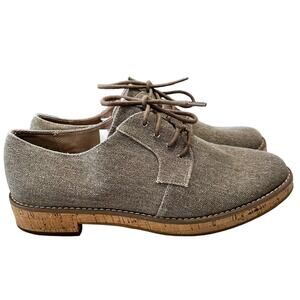 14th & union sneakers size 8 tan fabric cork‎ Lace up